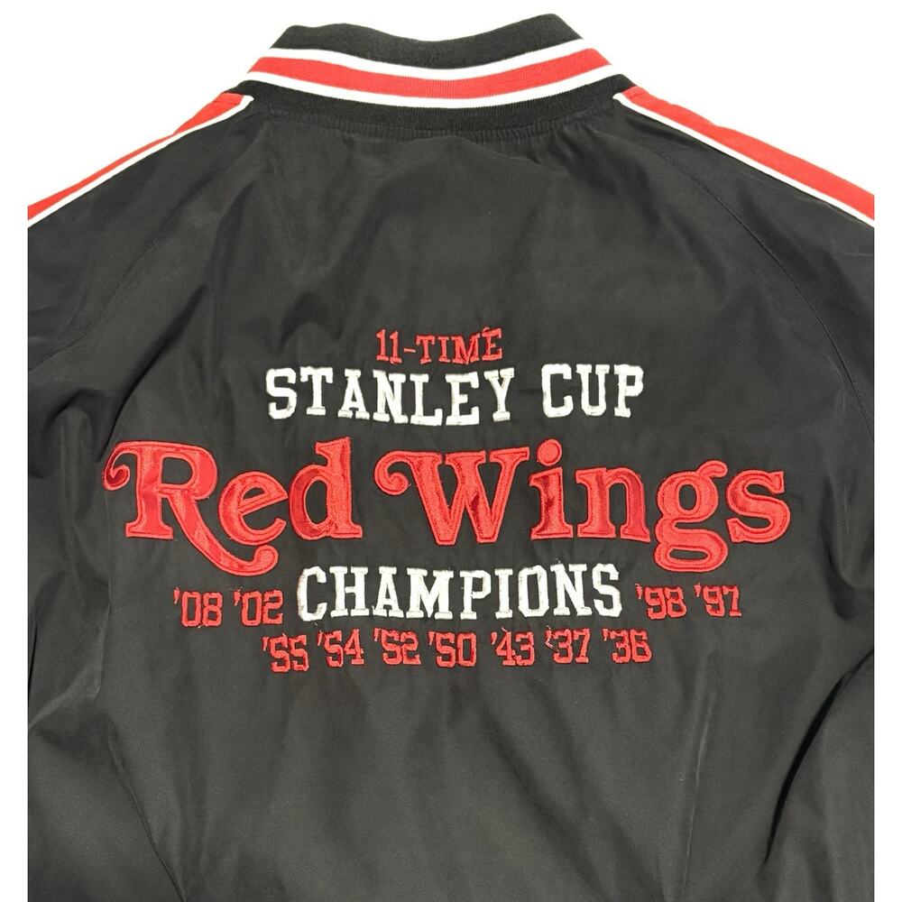 Vintage Detroit Red Wings 11 Time Stanley Cup Champions NHL Jacket Size 2XL Blck
